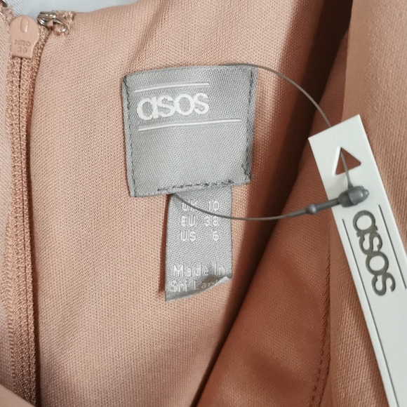 Asos design fallen shoulder pink dress, size 6. Absolutely stunning. New - Picture 6 of 7